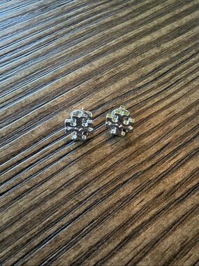 Tory Burch Icon Stud Earrings Silver Tone